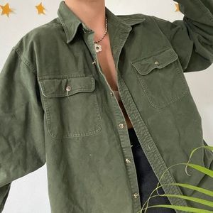 90s ORIGINAL green indie skater boy long sleeve flannel